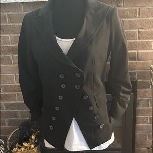 Laundry By Shelli Segal Black Double-Breasted Blazer